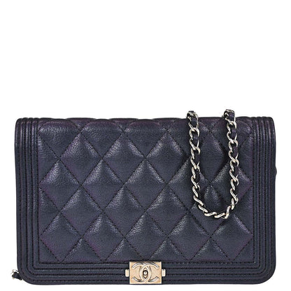 Boy Chanel 2017-2018 Navy Calfskin WOC Wallet on Chain Bag