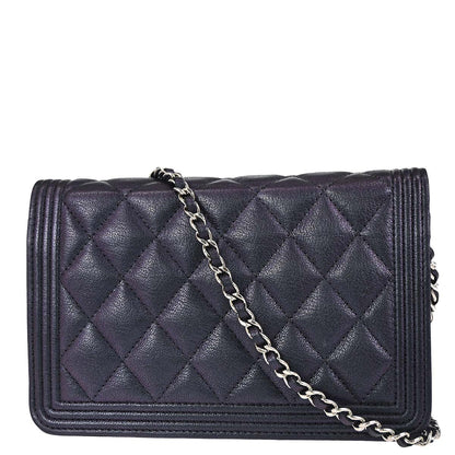 Boy Chanel 2017-2018 Navy Calfskin WOC Wallet on Chain Bag
