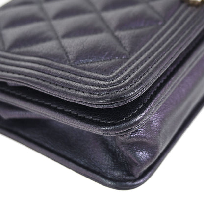 Boy Chanel 2017-2018 Navy Calfskin WOC Wallet on Chain Bag