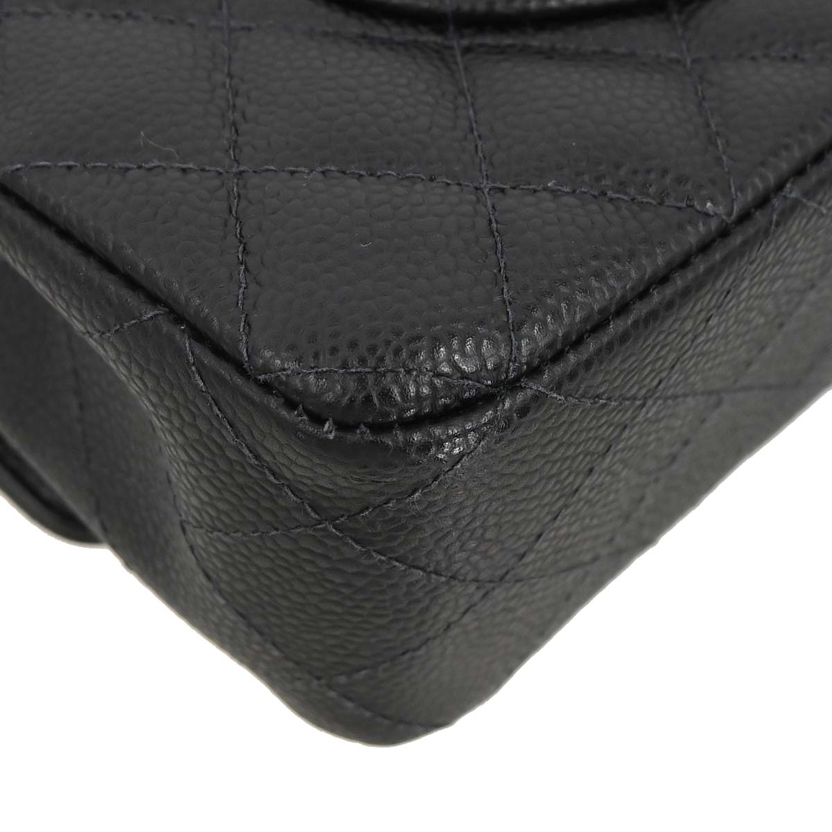 Chanel 2005-2006 Black Caviar Skin Medium Classic Double Flap Shoulder Bag
