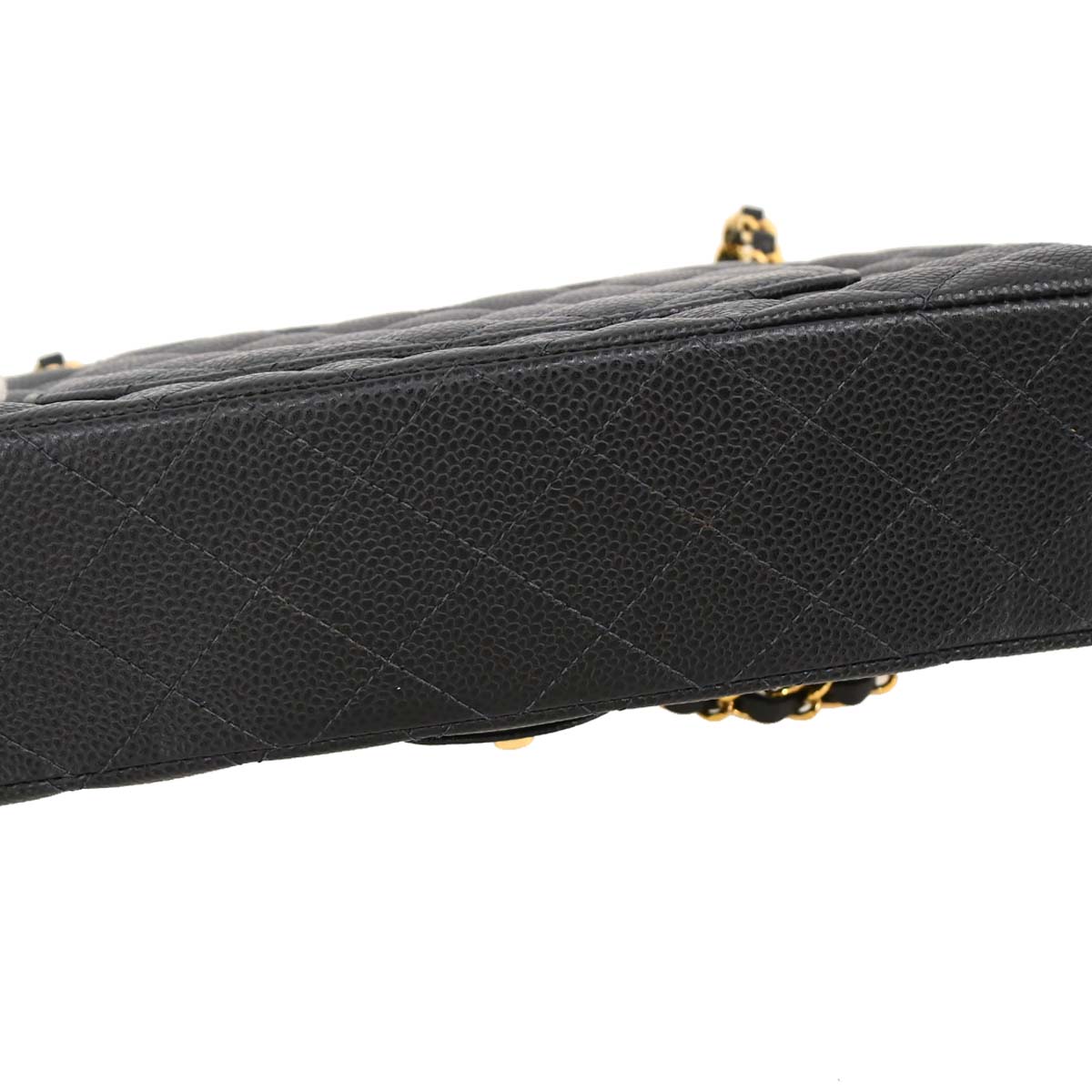 Chanel 2005-2006 Black Caviar Skin Medium Classic Double Flap Shoulder Bag