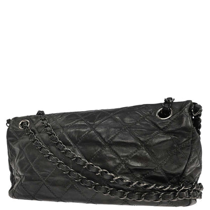 Chanel Black Calfskin Luxury Line Flap Bag