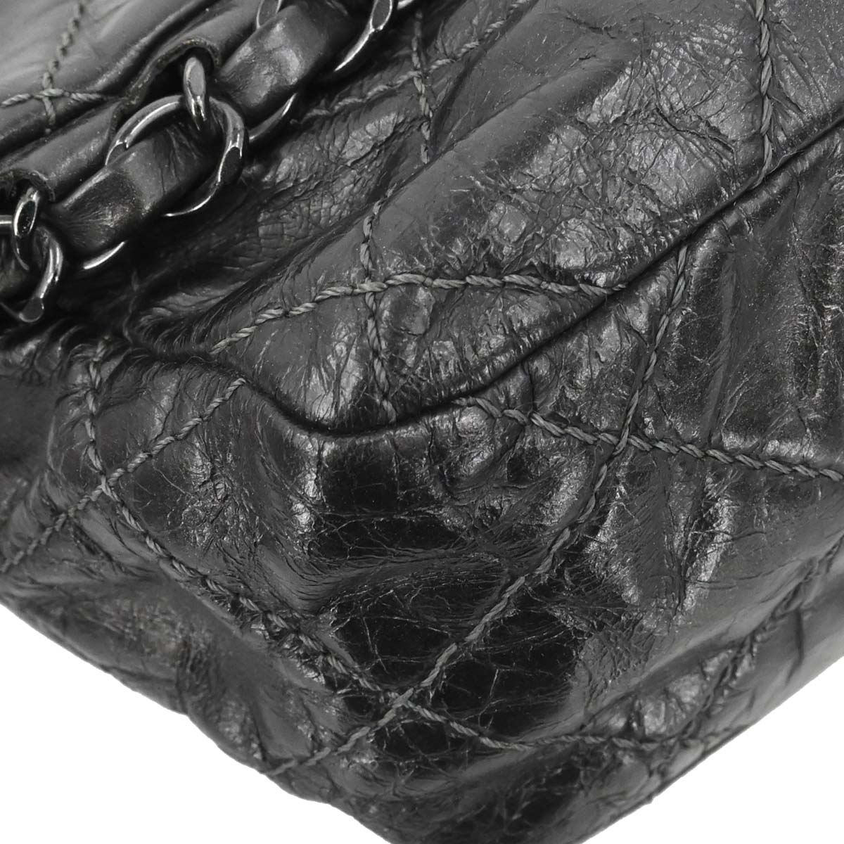Chanel Black Calfskin Luxury Line Flap Bag