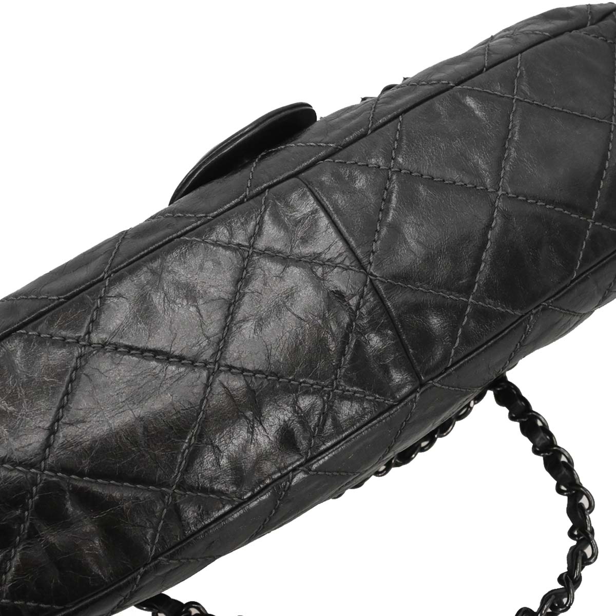 Chanel Black Calfskin Luxury Line Flap Bag