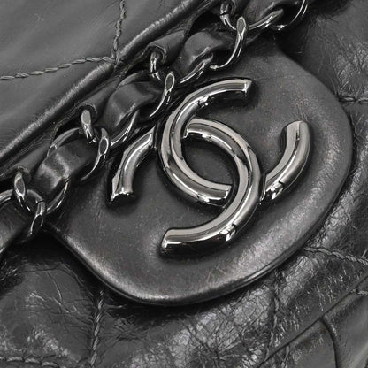 Chanel Black Calfskin Luxury Line Flap Bag