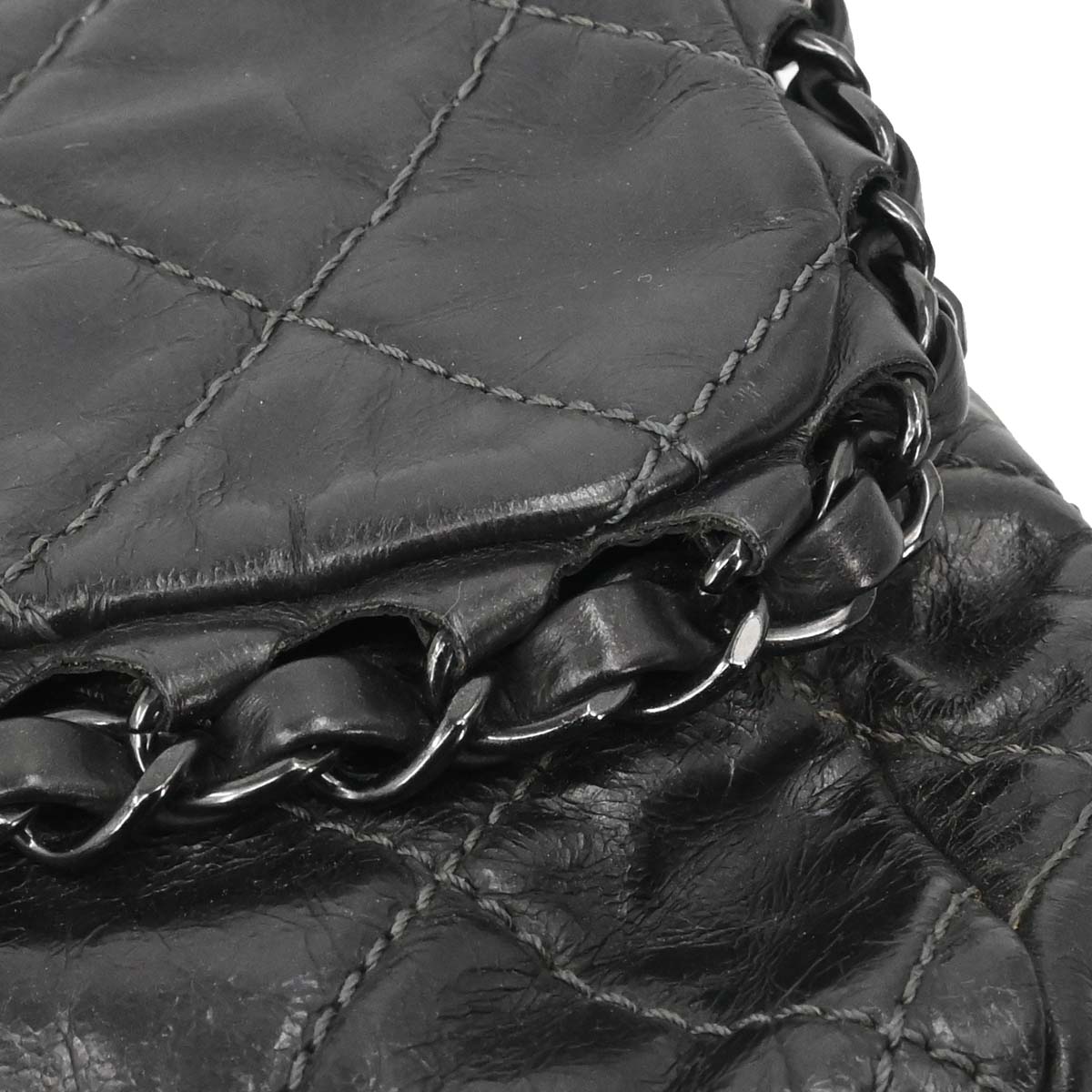 Chanel Black Calfskin Luxury Line Flap Bag