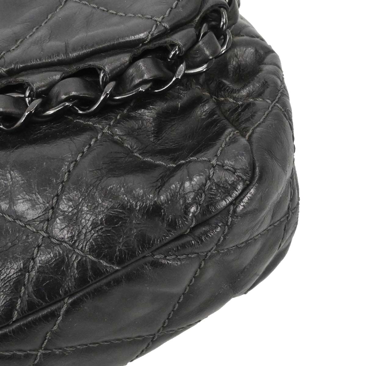 Chanel Black Calfskin Luxury Line Flap Bag