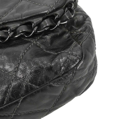 Chanel Black Calfskin Luxury Line Flap Bag