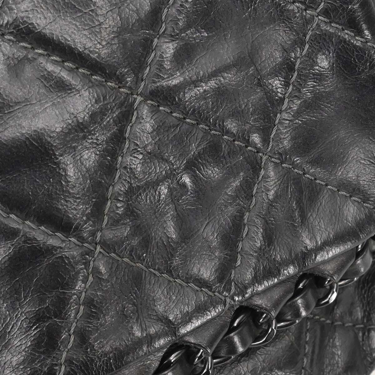 Chanel Black Calfskin Luxury Line Flap Bag