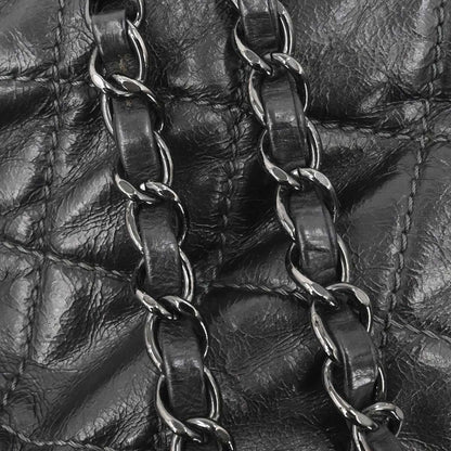 Chanel Black Calfskin Luxury Line Flap Bag