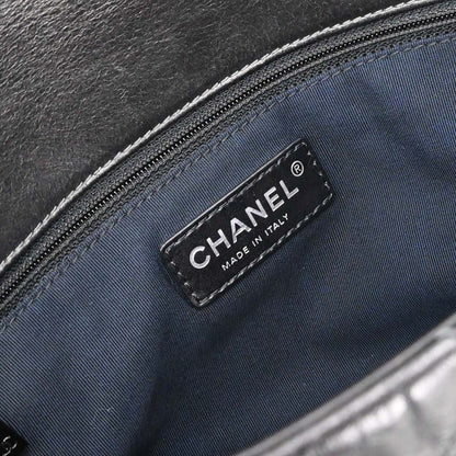 Chanel Black Calfskin Luxury Line Flap Bag