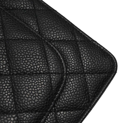 Chanel Black Caviar Skin Classic WOC Wallet on Chain Bag