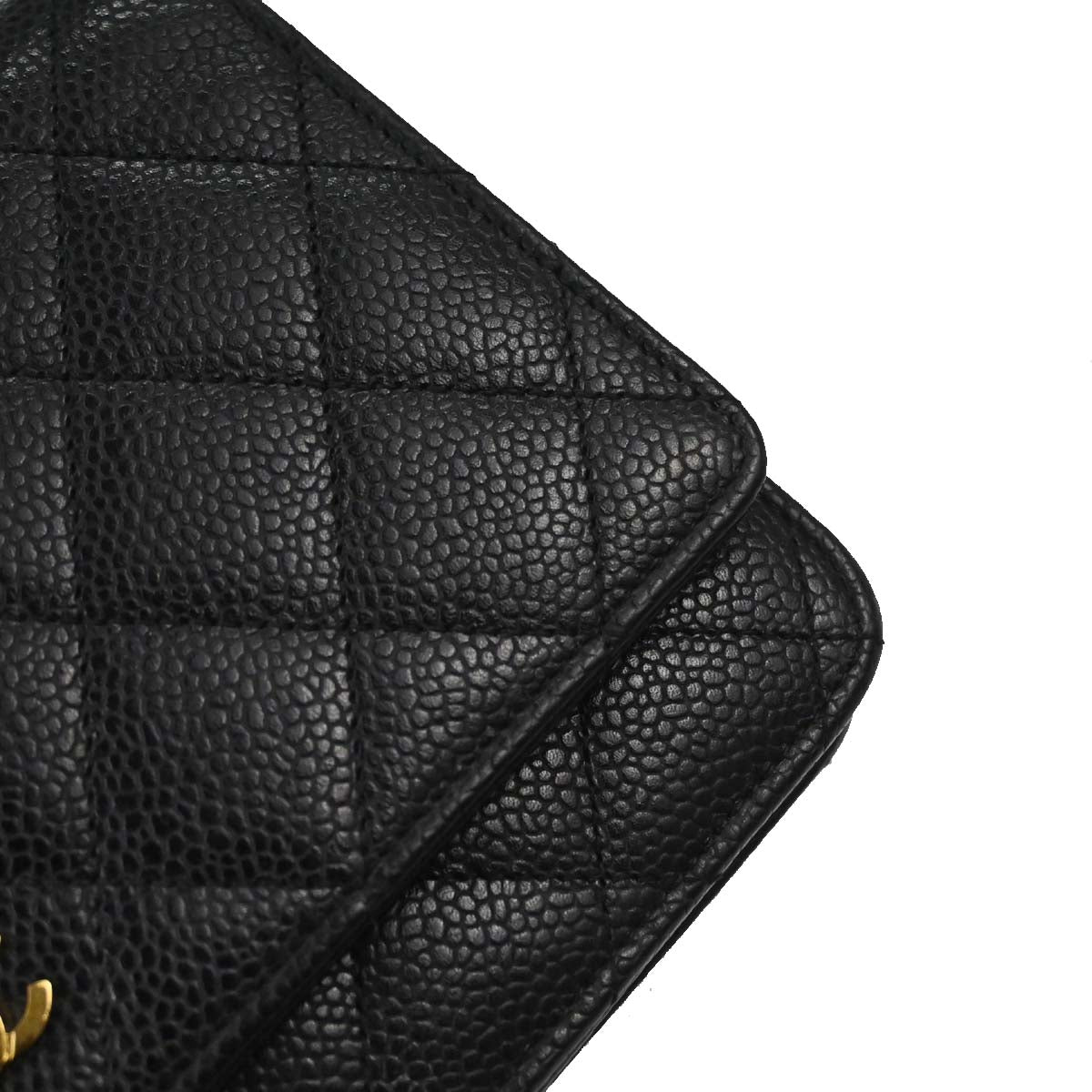Chanel Black Caviar Skin Classic WOC Wallet on Chain Bag