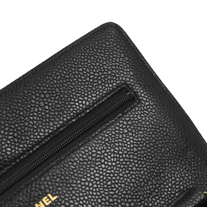 Chanel Black Caviar Skin Classic WOC Wallet on Chain Bag