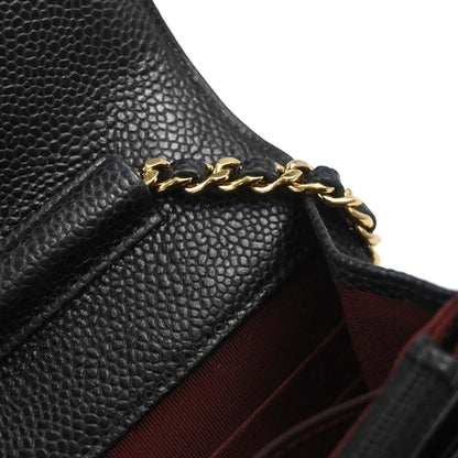 Chanel Black Caviar Skin Classic WOC Wallet on Chain Bag