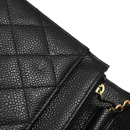 Chanel Black Caviar Skin Classic WOC Wallet on Chain Bag