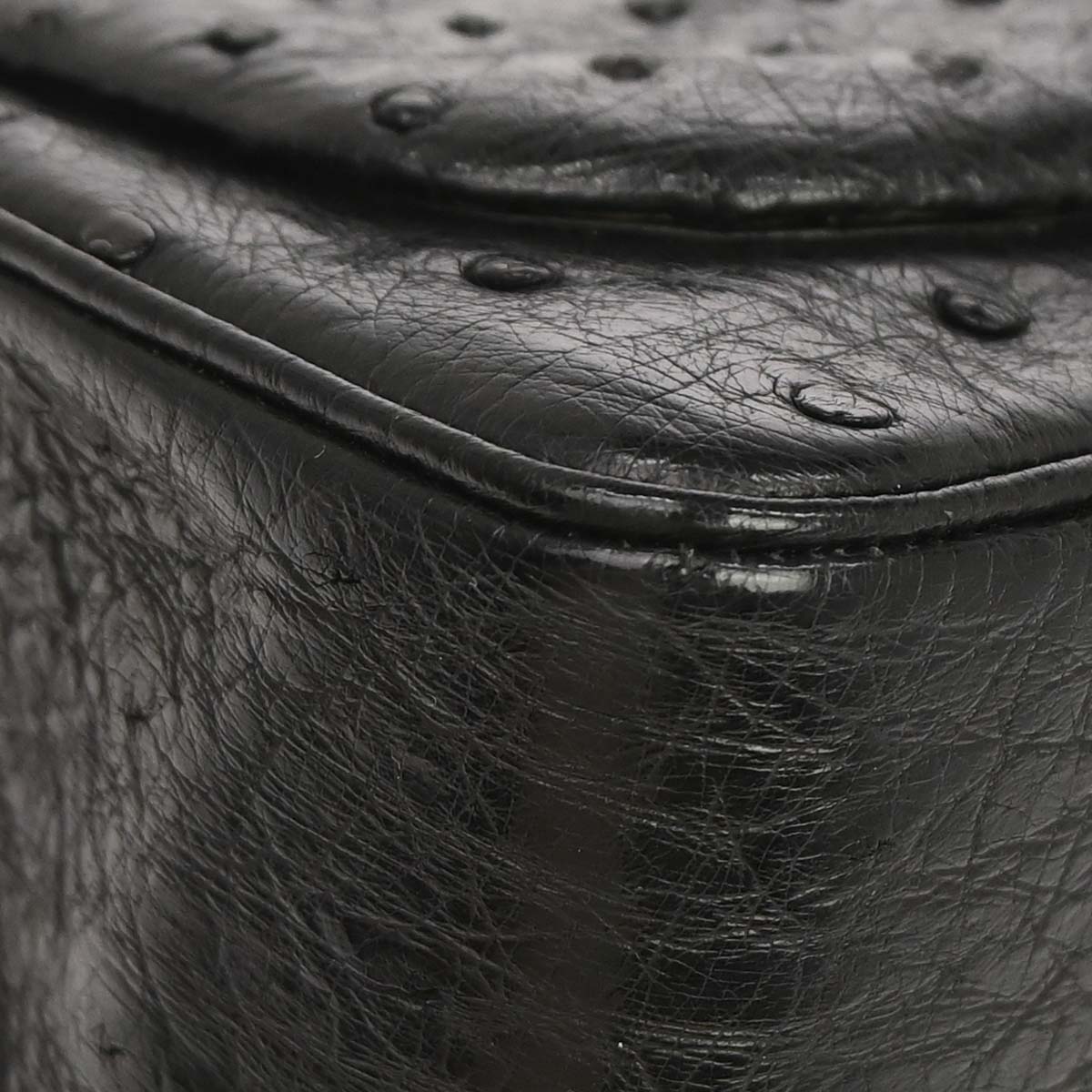 Chanel * 1986-1988 Black Ostrich Mademoiselle Mini Classic Square Flap Bag 17