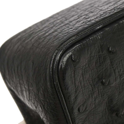 Chanel * 1986-1988 Black Ostrich Mademoiselle Mini Classic Square Flap Bag 17
