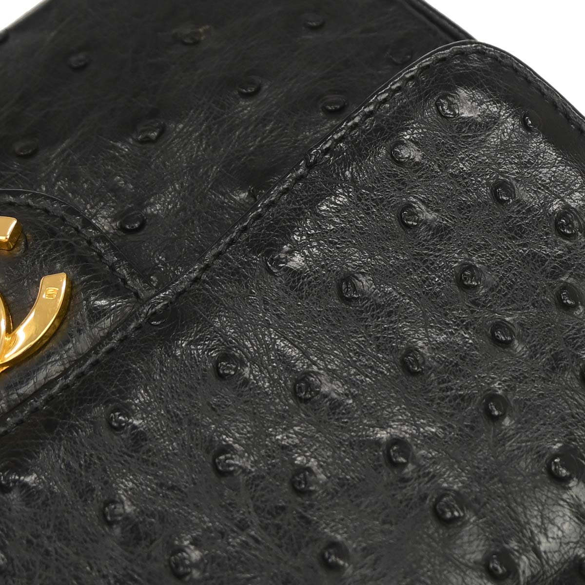 Chanel * 1986-1988 Black Ostrich Mademoiselle Mini Classic Square Flap Bag 17