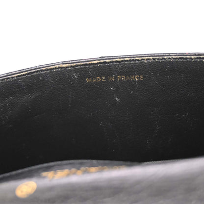 Chanel * 1986-1988 Black Ostrich Mademoiselle Mini Classic Square Flap Bag 17