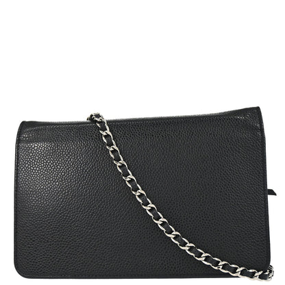 Chanel Black Caviar Skin Timeless WOC Wallet on Chain Shoulder Bag