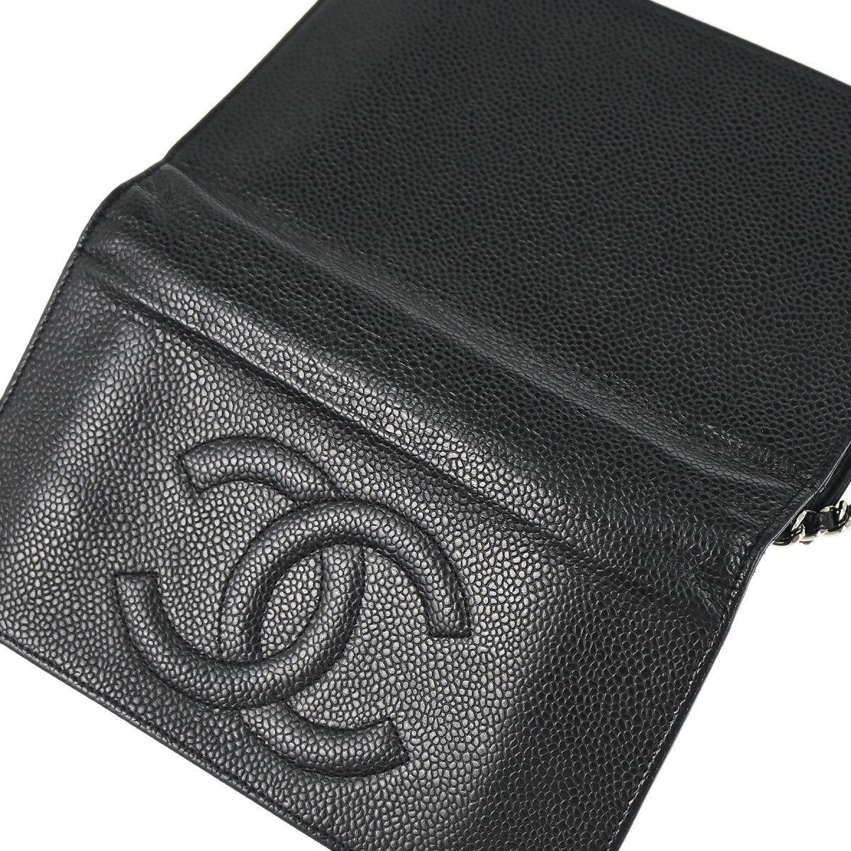 Chanel Black Caviar Skin Timeless WOC Wallet on Chain Shoulder Bag