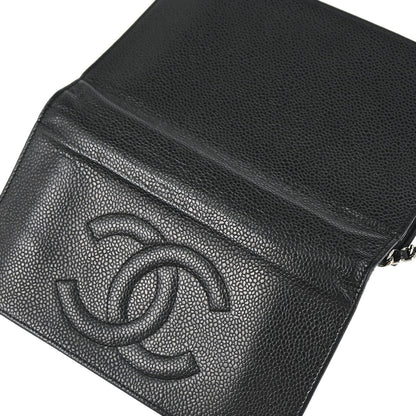 Chanel Black Caviar Skin Timeless WOC Wallet on Chain Shoulder Bag