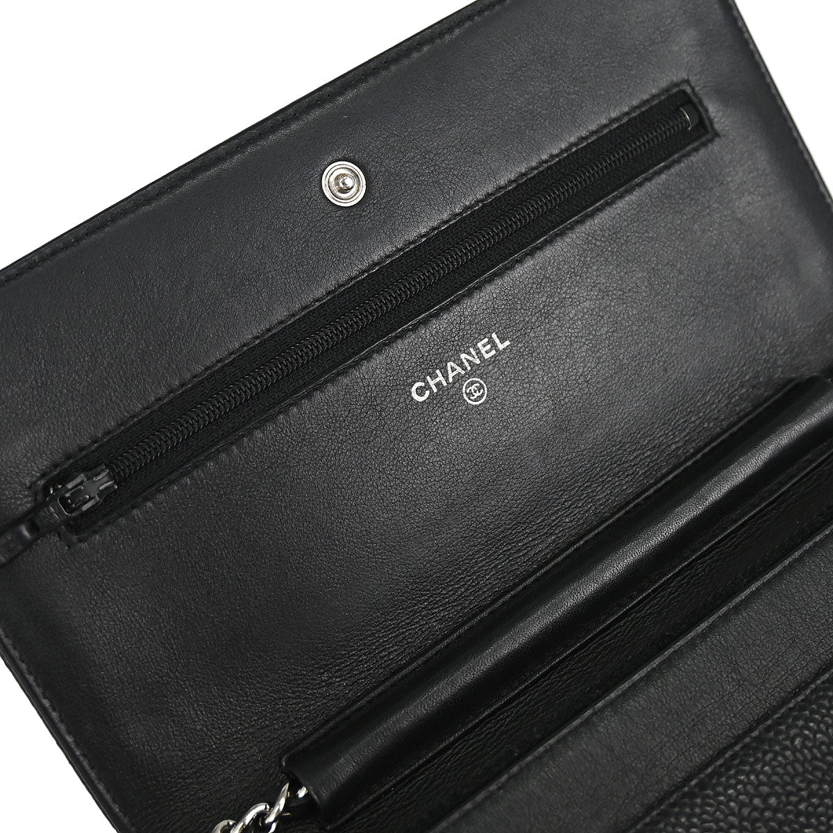 Chanel Black Caviar Skin Timeless WOC Wallet on Chain Shoulder Bag