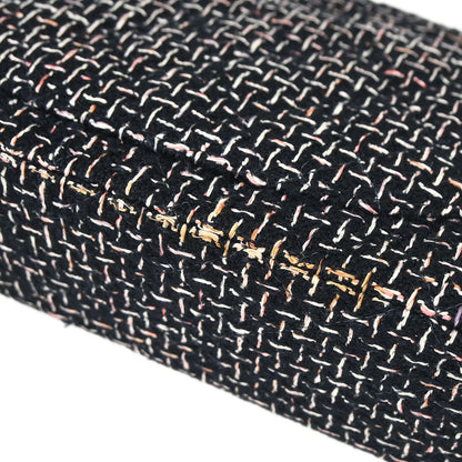 Chanel 2005-2006 Black Tweed Medium Classic Double Flap Shoulder Bag
