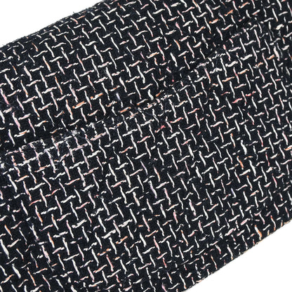 Chanel 2005-2006 Black Tweed Medium Classic Double Flap Shoulder Bag