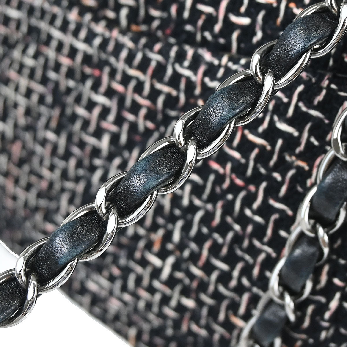 Chanel 2005-2006 Black Tweed Medium Classic Double Flap Shoulder Bag