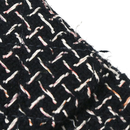 Chanel 2005-2006 Black Tweed Medium Classic Double Flap Shoulder Bag