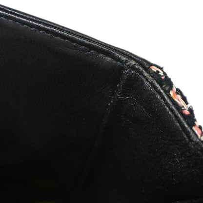 Chanel 2005-2006 Black Tweed Medium Classic Double Flap Shoulder Bag