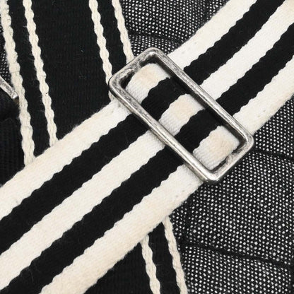 Chanel 2016-2017 Black Quilted Denim Medium Airlines Buckle 2way Shoulder Handbag