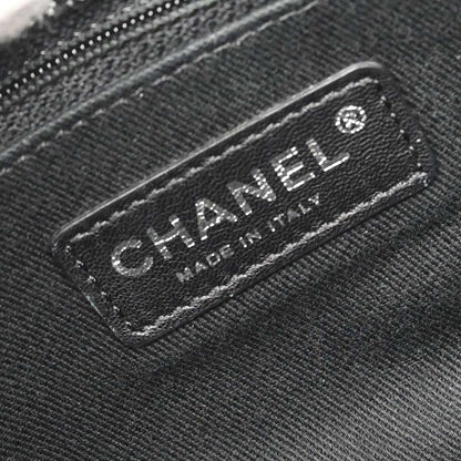 Chanel 2016-2017 Black Quilted Denim Medium Airlines Buckle 2way Shoulder Handbag