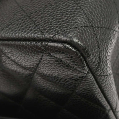Chanel 2009-2010 Black Caviar Skin Medium Classic Double Flap Shoulder Bag