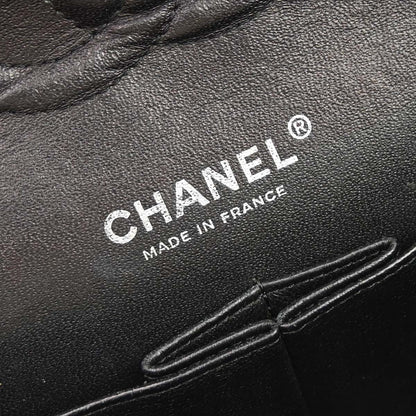 Chanel 2009-2010 Black Caviar Skin Medium Classic Double Flap Shoulder Bag