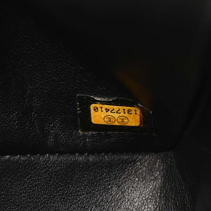 Chanel 2009-2010 Black Caviar Skin Medium Classic Double Flap Shoulder Bag