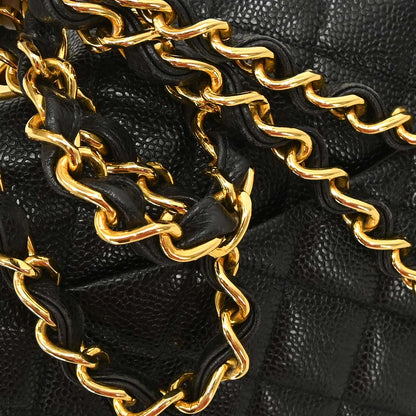 Chanel Black Caviar Skin Jumbo Classic Flap Shoulder Bag