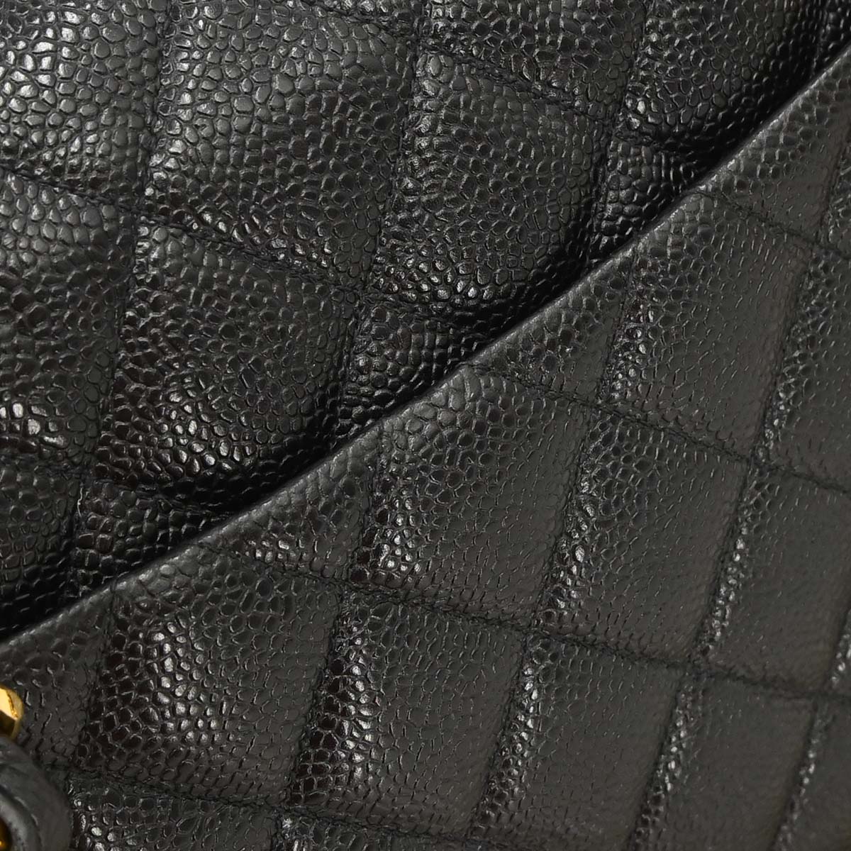 Chanel Black Caviar Skin Jumbo Classic Flap Shoulder Bag