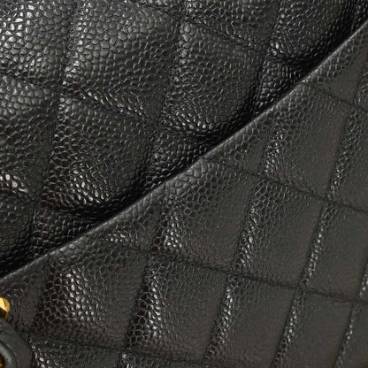 Chanel Black Caviar Skin Jumbo Classic Flap Shoulder Bag
