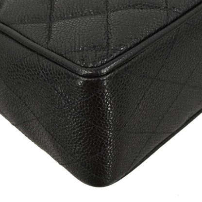 Chanel Black Caviar Skin Jumbo Classic Flap Shoulder Bag