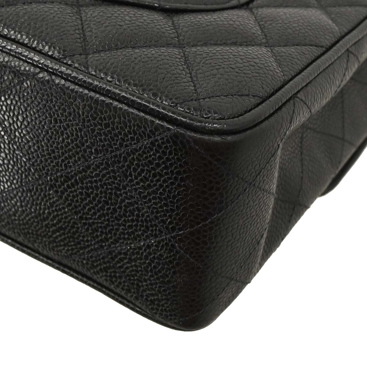 Chanel Black Caviar Skin Jumbo Classic Flap Shoulder Bag