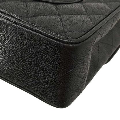 Chanel Black Caviar Skin Jumbo Classic Flap Shoulder Bag