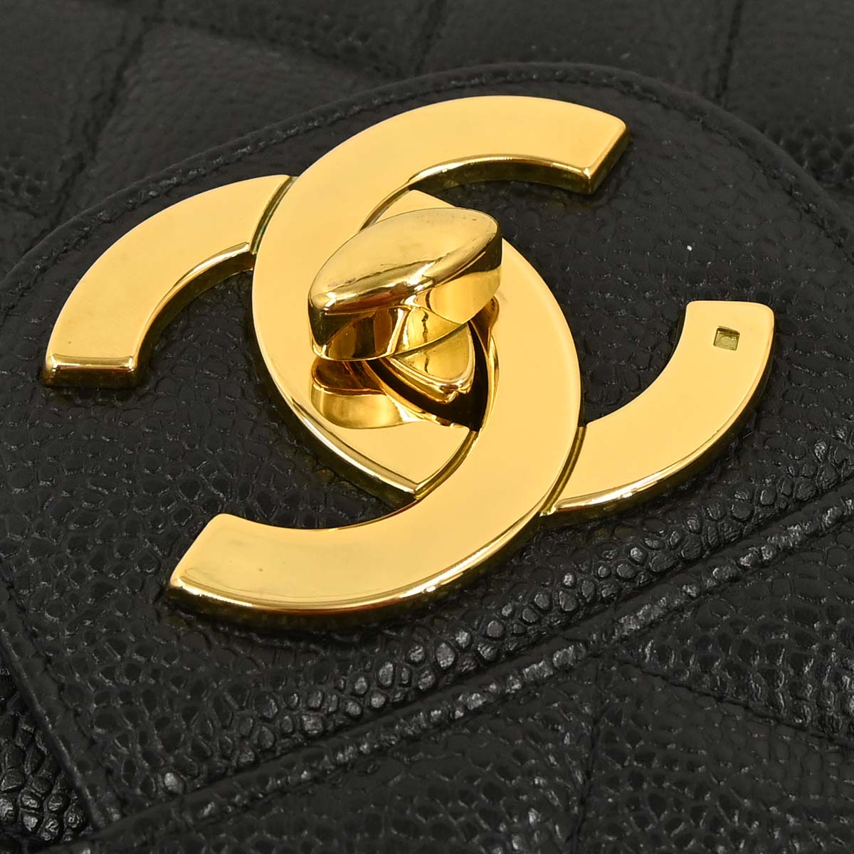Chanel Black Caviar Skin Jumbo Classic Flap Shoulder Bag