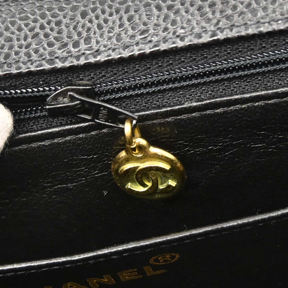 Chanel Black Caviar Skin Jumbo Classic Flap Shoulder Bag