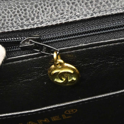 Chanel Black Caviar Skin Jumbo Classic Flap Shoulder Bag
