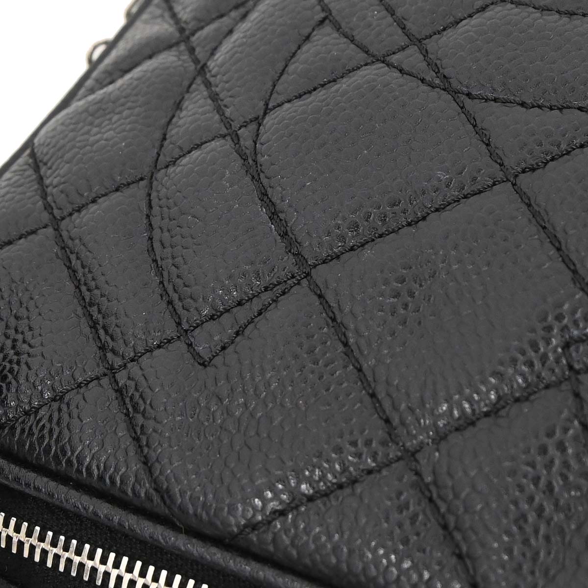 Chanel 2008-2009 Black Caviar Skin Shoulder Bag