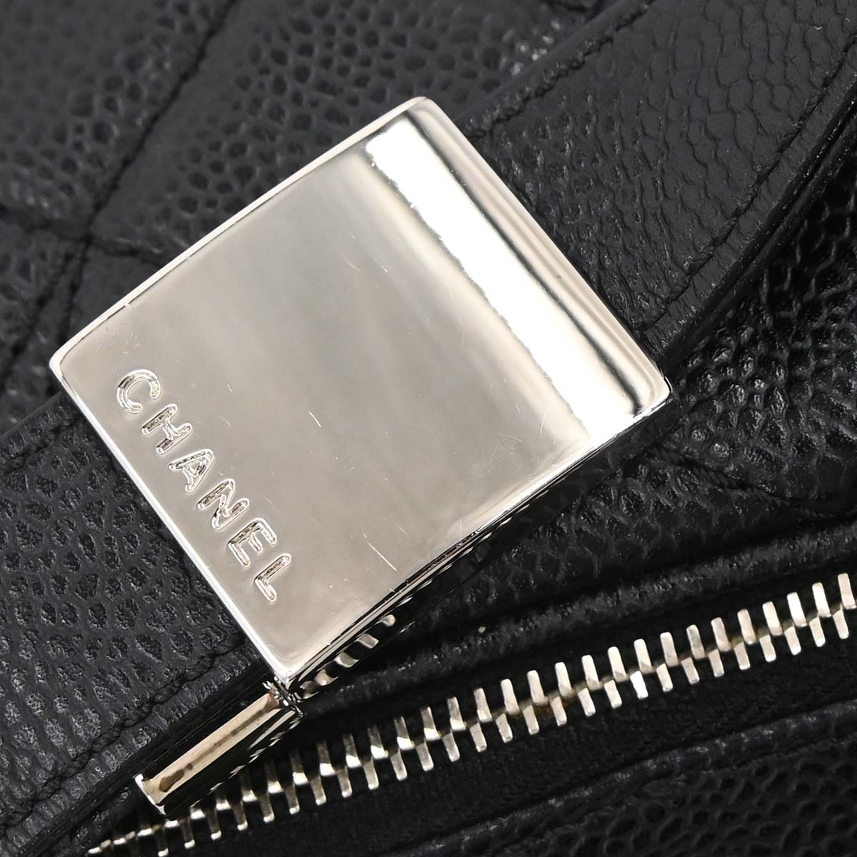 Chanel 2008-2009 Black Caviar Skin Shoulder Bag
