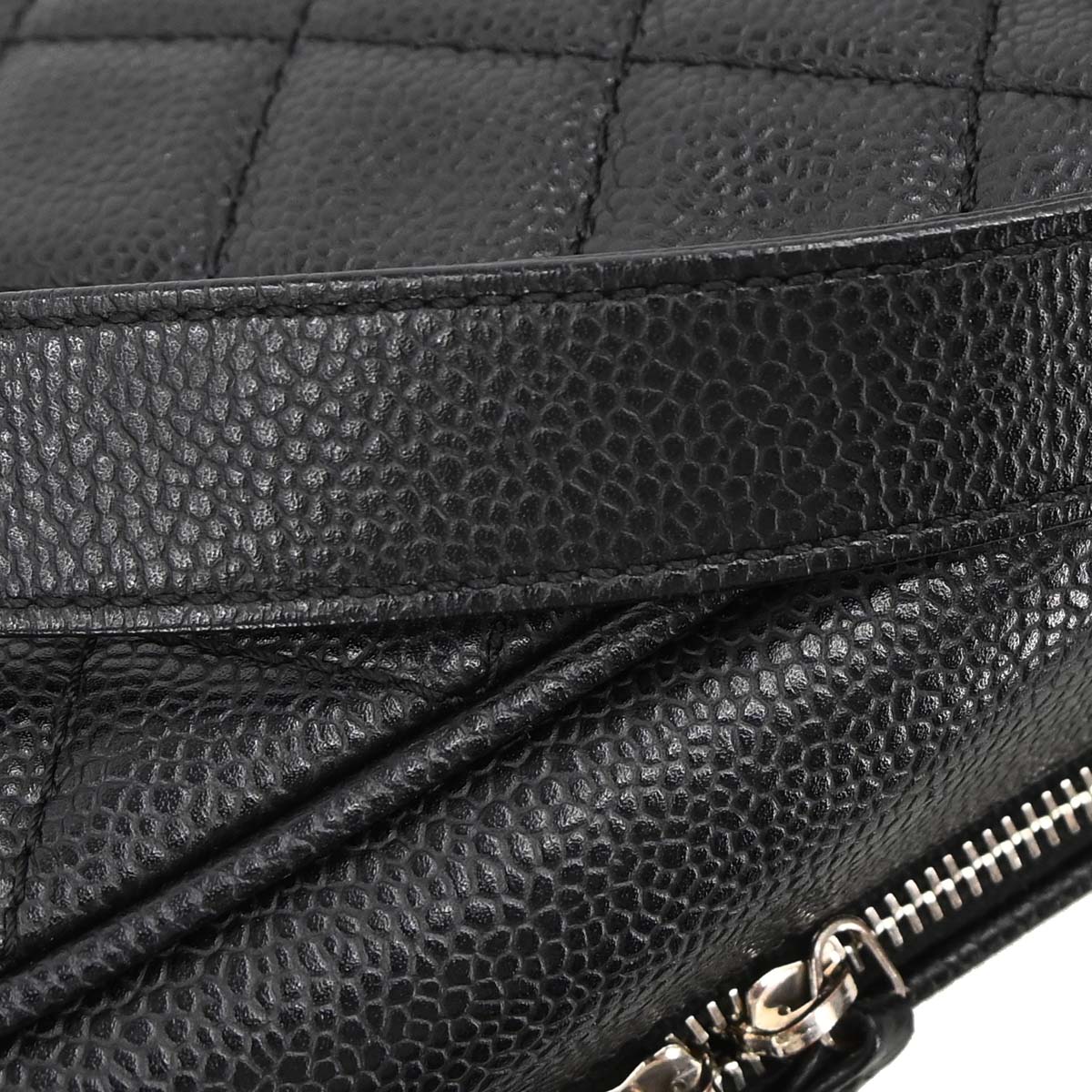 Chanel 2008-2009 Black Caviar Skin Shoulder Bag